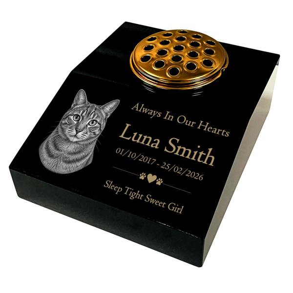 Memorials Direct Cat Memorial Granite Photo Desk