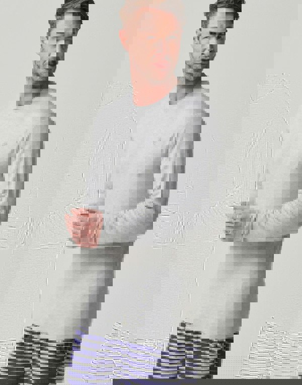 Two-pack Men's Bamboo Long Sleeve T-Shirts – Navy & Grey Marl - British Boxers