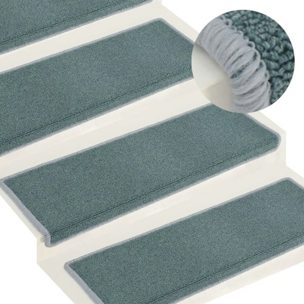 Berkfield Carpet Stair Treads 15 pcs 65x21x4 cm Blue