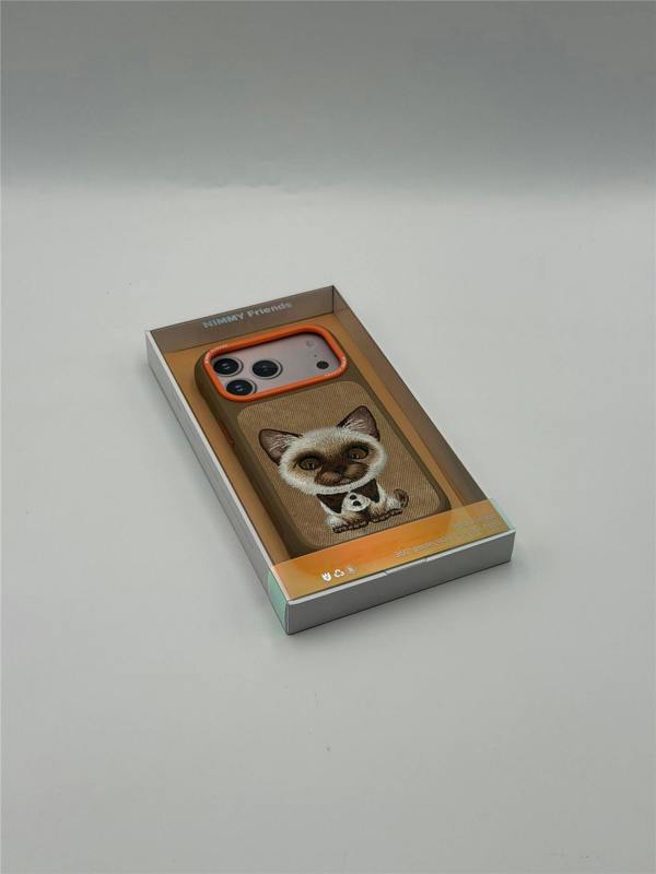 Nimmy Friends Nimmy Big Eye Cute Pet Siamese Cat Case with MagSafe for iPhone Pro 6.3" Brown Orange - N-XDY-IP17-PRO-026