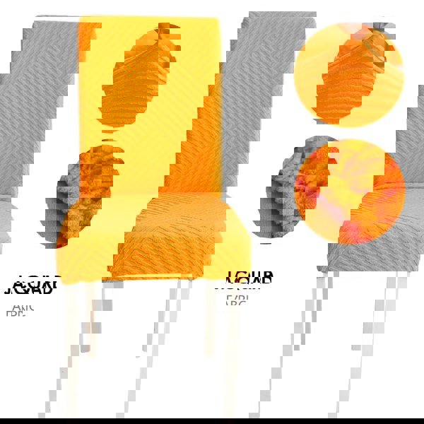 Anyseat Orange Knitted Lines Elastic Chair Cover for Dining Room