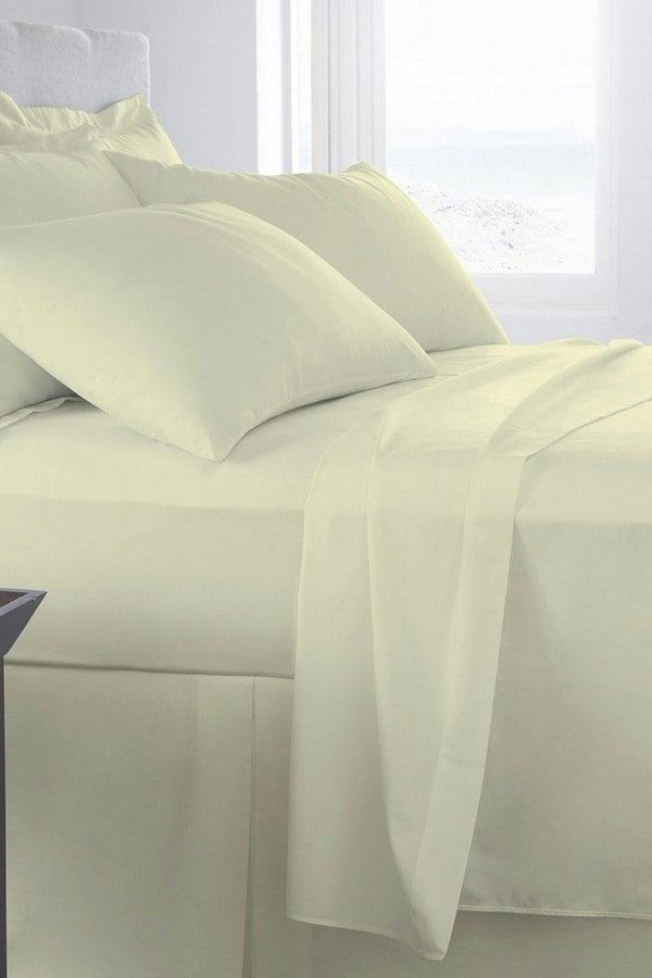 HomeSpace Direct Egyptian Cotton Deep Fitted Sheet - 400 Thread Count - 16" Deep