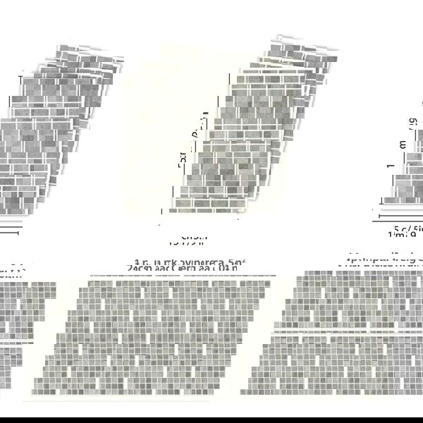 WT1591 - Natural Grey Limestone Mosaic Wall Tile Sticker Set - 15 x 15 cm (6 x 6 in) - 24 pcs