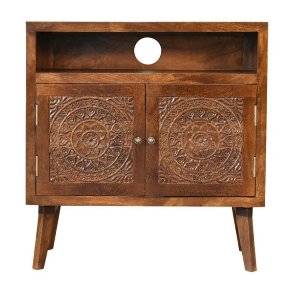 Wyld Haus Talloires Antique Style Cabinet Entertainment TV Media Unit 2 Doors Open Shelf