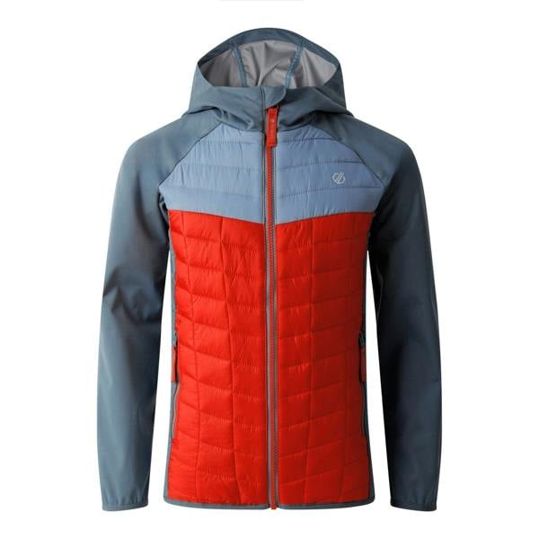 Dare 2B Childrens/Kids Explore II Colour Block Hybrid Jacket - Lead Grey/Stormy Weather/Seville - 