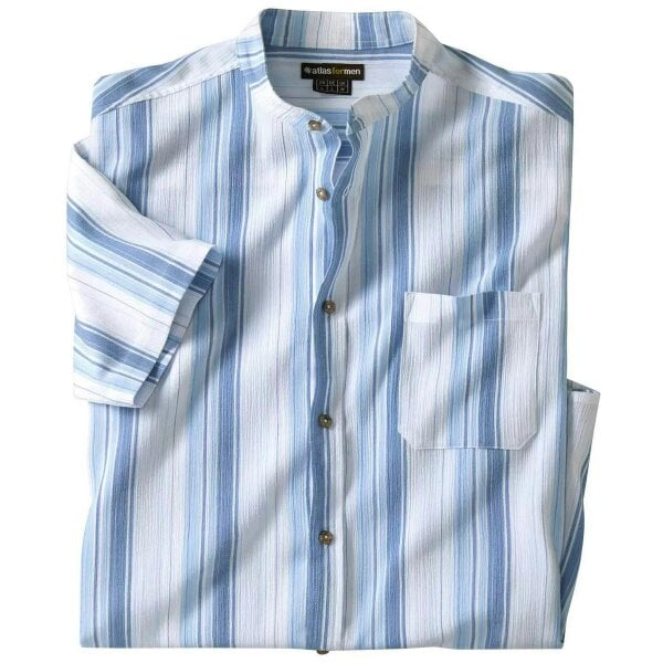 Atlas For Men Mens Striped Crepe Shirt - Blue