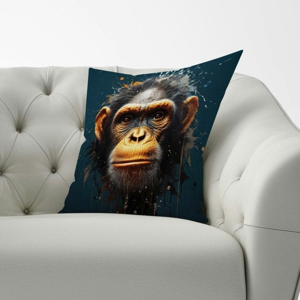 Warren Reed Splashart Realistic Monkey Face Cushions