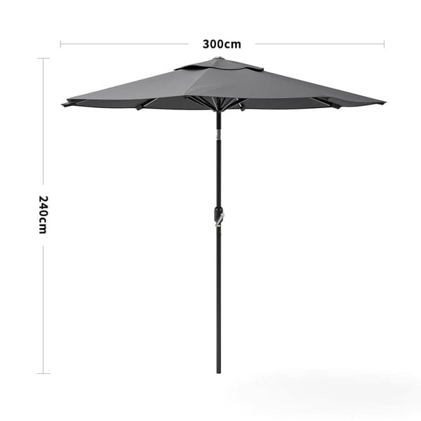 Copy of 3M Backyard Sunshade Parasol Garden Tilt Umbrella with Crank Parasols Living and Home Dark Grey