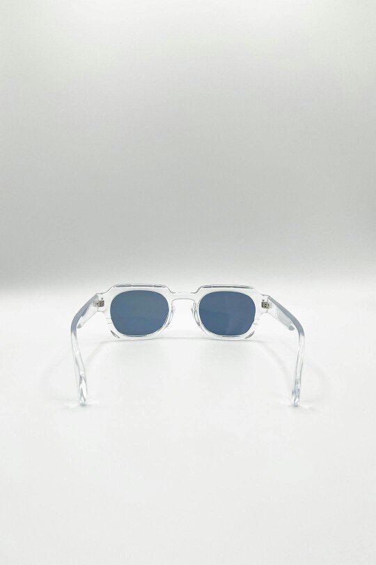 SVNX Angular Wayfarer Sunglasses In Clear