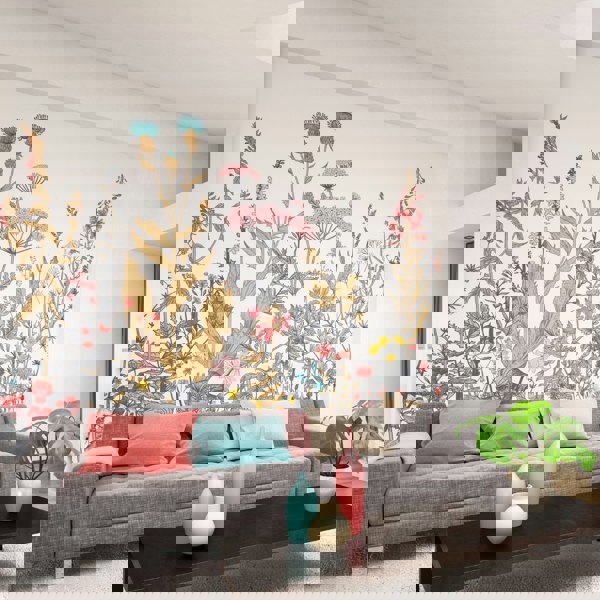 Origin Murals Botanical Fleur - Dove & Coral