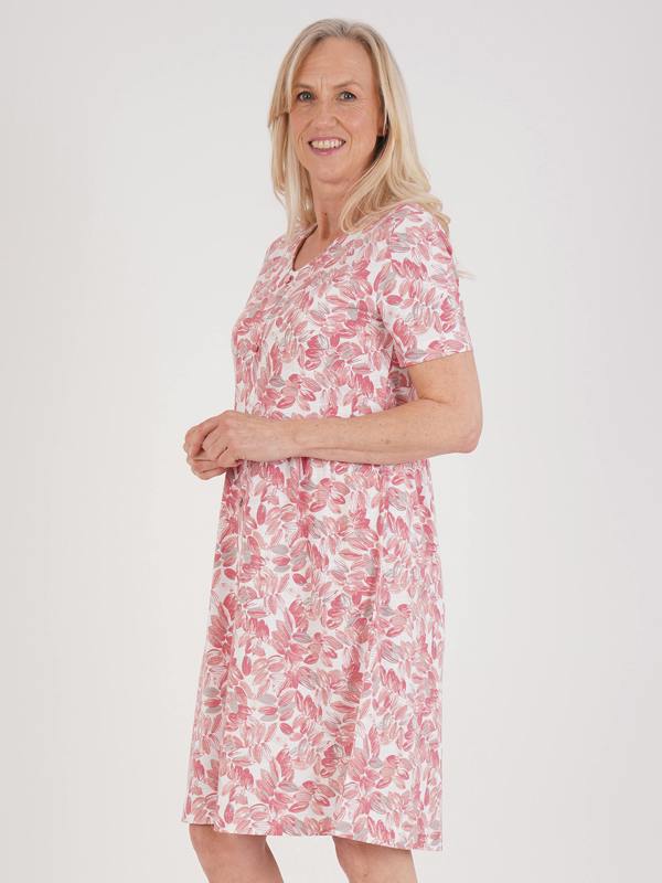 TIGI Floral Mock Placket Detail Dress