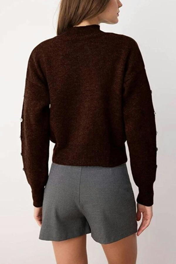 WOVCOR Soft Textured Button Detailed Knit Sweater