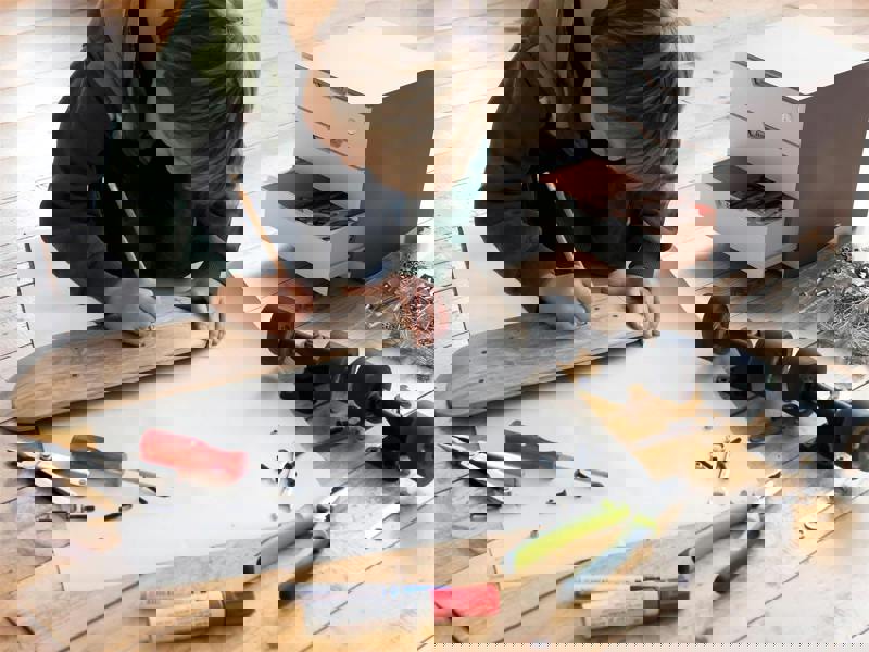 Durable COFFEE POINT Modular 4 Drawer Organiser Lockable Storage Box | Grey