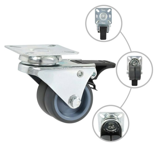 Berkfield Twin-wheel Swivel Casters 4 pcs 50 mm