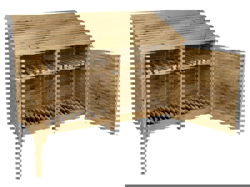 Arbor Garden Solutions Wooden Log Store with Doors and Shelf W-187cm, H-126cm or 180cm, D-88cm