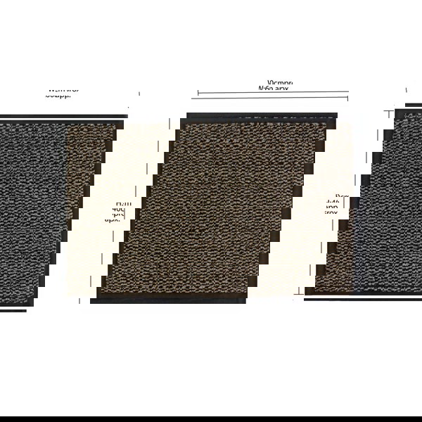 JVL Heavy Duty Commodore Backed Barrier Door Floor Mat, Brown, 40x60cm