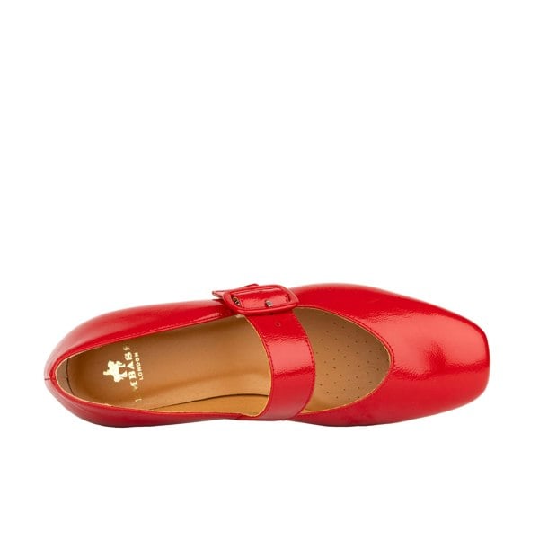 Embassy London Bliss - Red - Women's block heel square toe patent leather Mary-Jane
