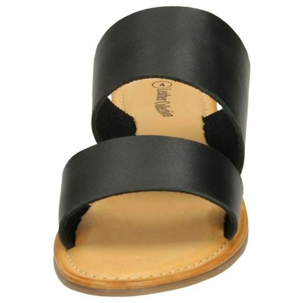Leather Collection Ladies Leather Collection Double Strap Mules F00234
