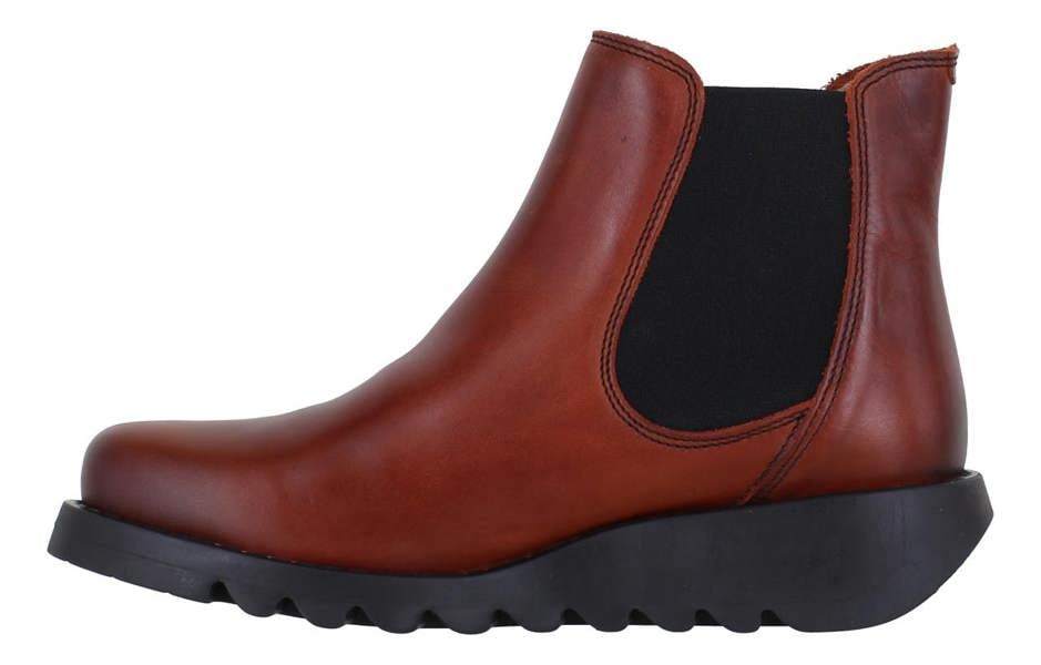 Fly London Salv Womens Wedged Heeled Chelsea Leather Ankle Boots
