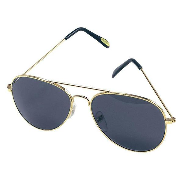 Bristol Novelty Unisex Adults 70s Biker Glasses - Gold - 
