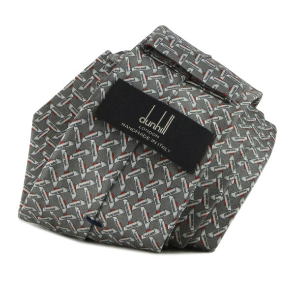 Dunhill Duke Lock patterned mulberry silk tie