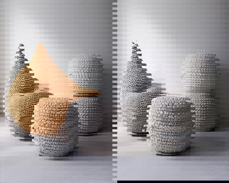 Knitted bean bag MUSTARD - Zuri House