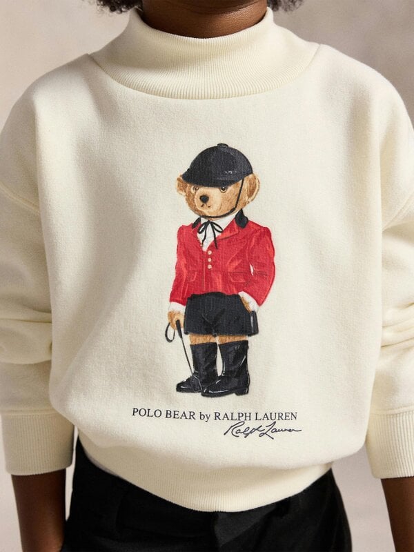 Ralph Lauren Kids Ralph Lauren Girls Polo Bear Sweatshirt in Ivory