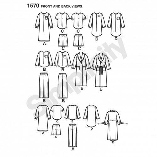 Simplicity Sewing Pattern 1570, Dresses, Robes, Trousers, Pyjamas, Shorts, Tops for Kids, Teenagers, Ages: 3-4-5-6  - Intermediate