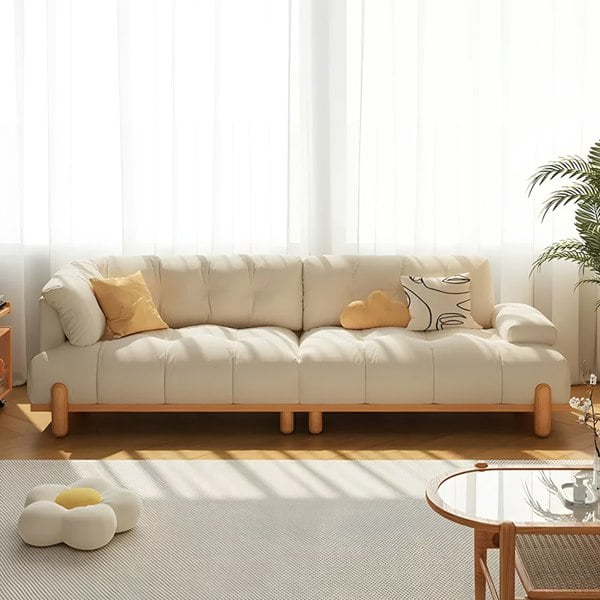 Ariadna Comfy Two Seater, Three Seater Sofa, Suede, Cream-Rit Concept-Rit Concept
