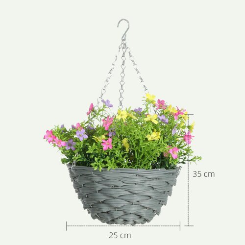 Wyld Haus Viravi Set Of 2 Hanging Artificial Cosmos Flower Displays In Mixed Colours