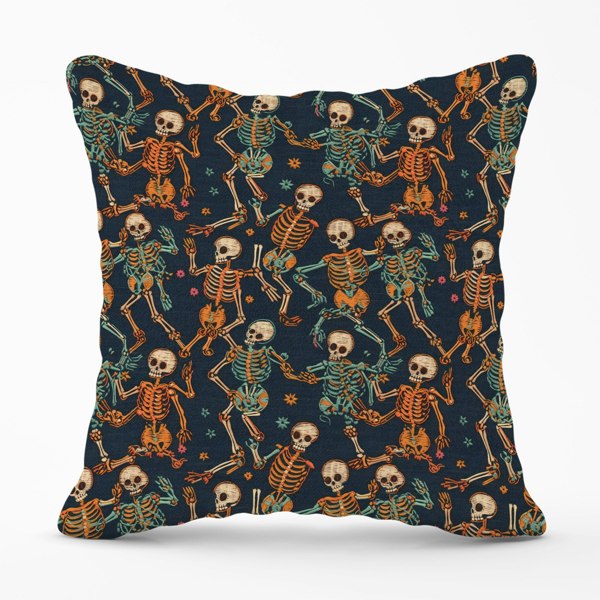 Warren Reed Dancing Skeletons Cushions