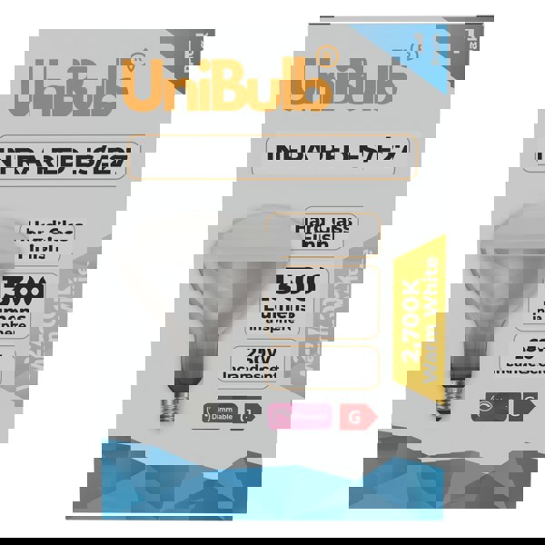 UniBulb Infra-Red Heater Lamp Bulb E27 1300lm 250W 2700K - Pack of 1 S5949