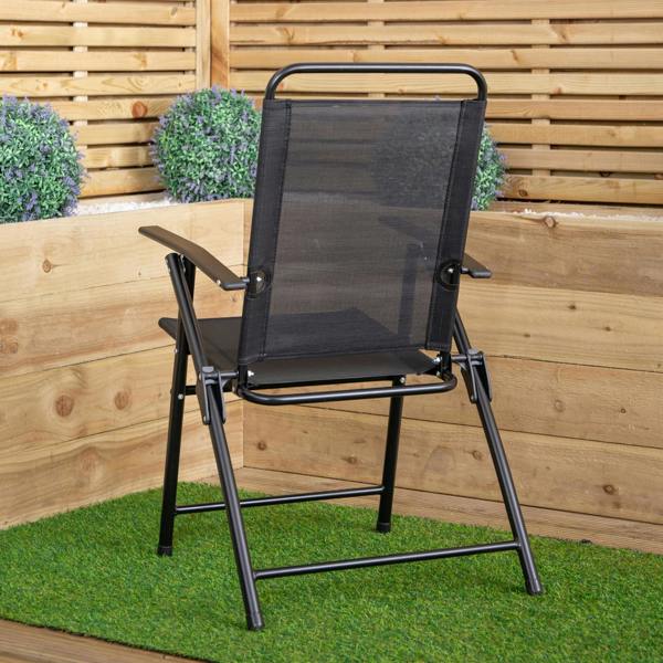 Samuel Alexander Multi-Position Folding Garden Patio Single Chair in Black