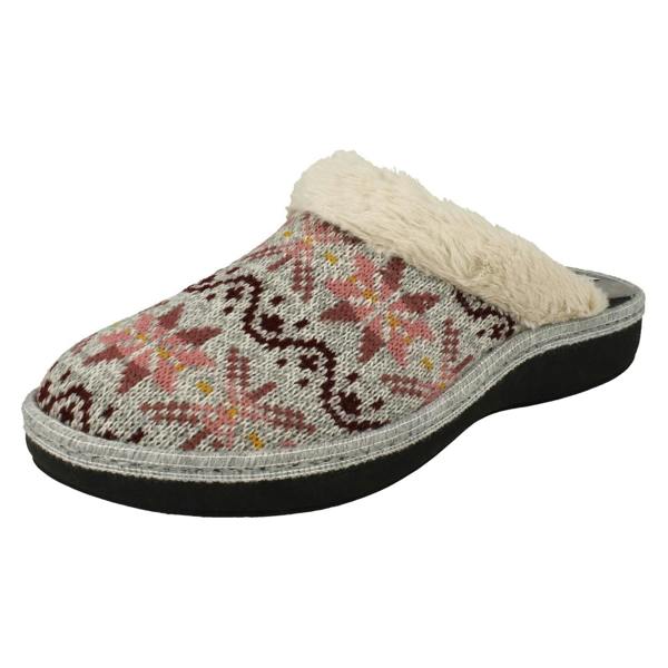 Padders Ladies Padders Lusekofte Detailed Mule Slippers Sorrel