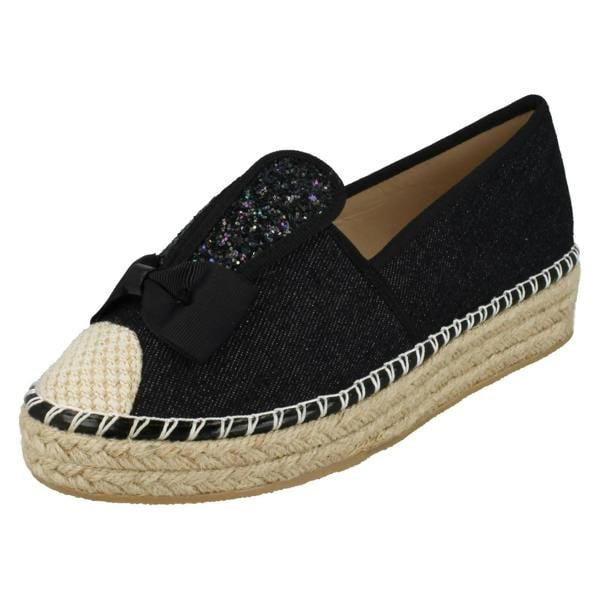 Spot On Ladies Spot On Bunny Ears Canvas Shoes F9982