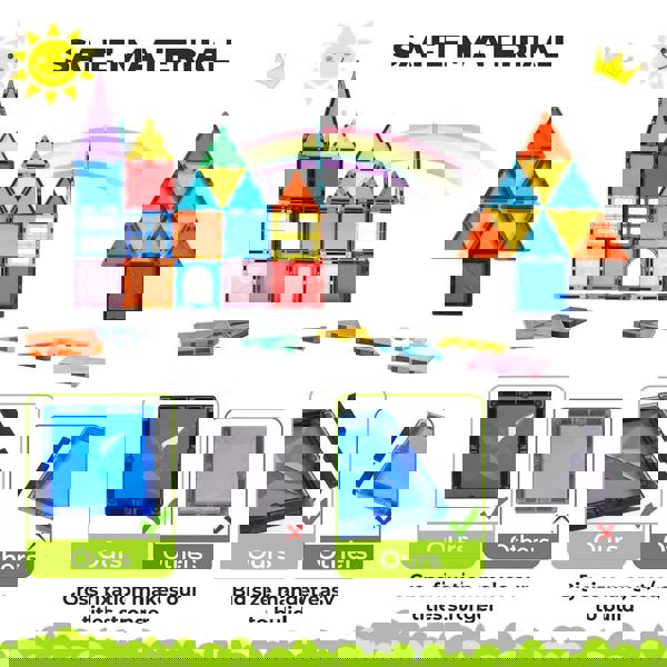 Dekko Kids Magnetic Building Blocks Magnetic Tiles Educational Construction Toy