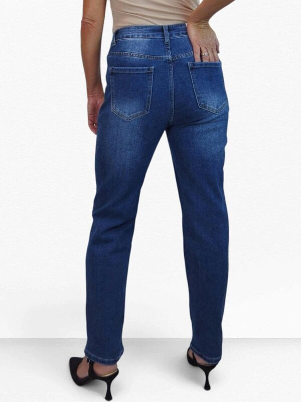 Paulo Due Women's High Waist Slim Straight Leg Stretch Denim Jeans