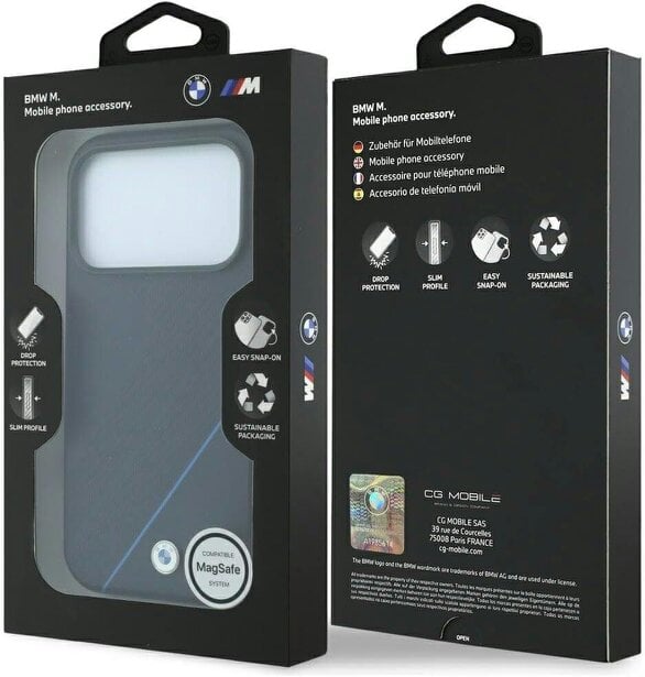 BMW M Tire Track Blue Line Case with MagSafe for iPhone 17/18 Pro Max 6.9" Navy Blue - BMHMP18X26SWPDKV