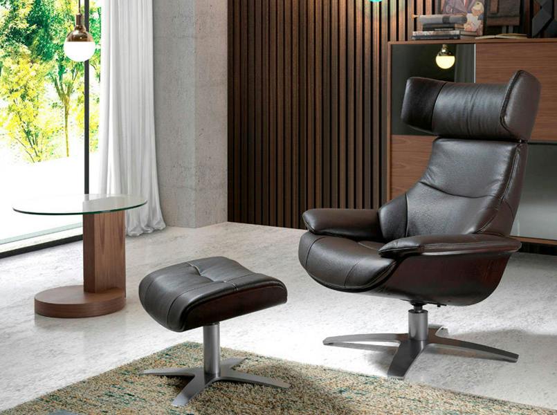 Angel Cerdá Ottoman chocolate brown leather 5003