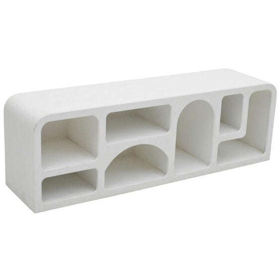 Wyld Haus Large White Abstract TV Display Unit with Open Storage