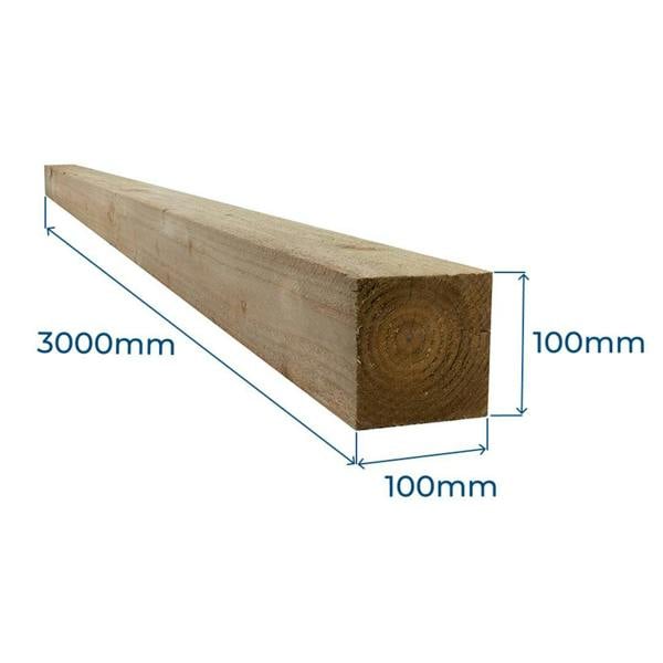Snowdon Timber Treated 4x4" Fence Post (W) 100mm (H) 3.0m