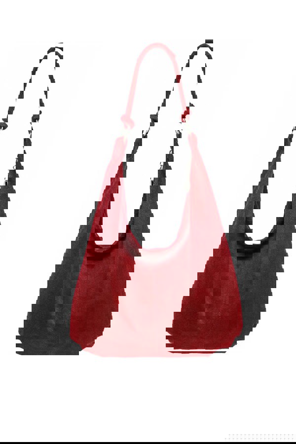 Kitise Large Slouch Italian Suede Leather Hobo Tote Bag