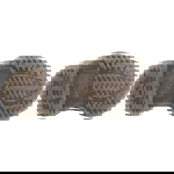 Amblers Aldershot Mens Leather Corporate Gibson Shoes, view of the shoe's beige rubber sole with tread pattern for grip and durability.