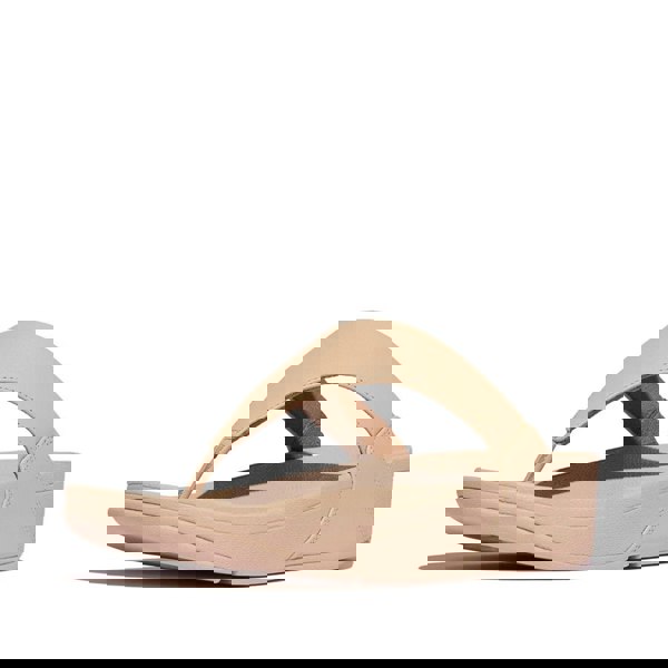 FitFlop LULU LEATHER Womens Toe Post Sandals Sandy Beige