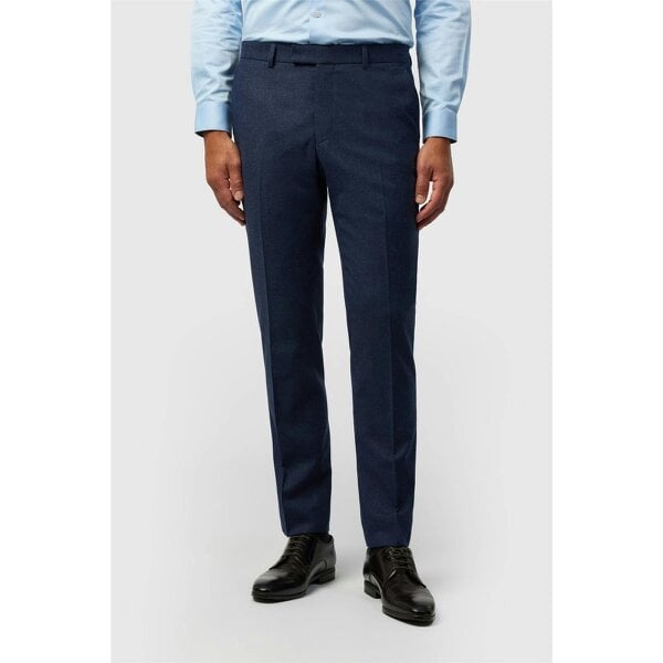 Ted Baker Tailored Fit Navy Texture Puppytooth Trousers