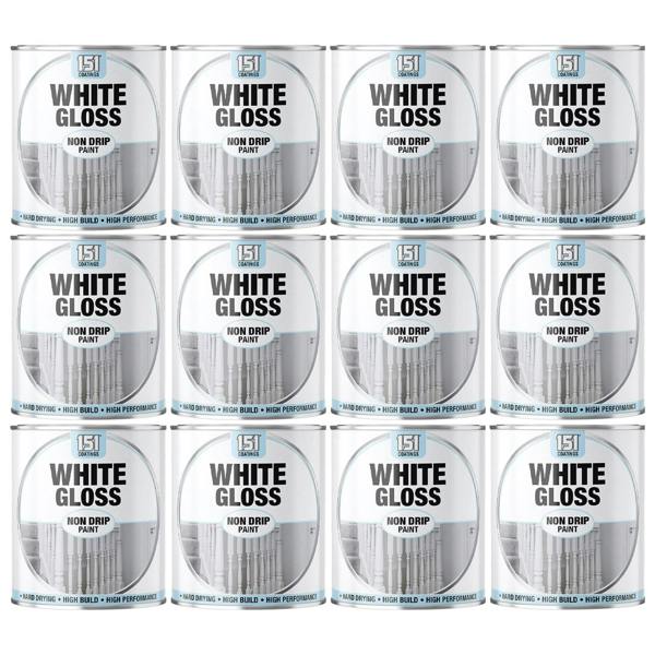 151 12X White Gloss Non-Drip Paint 300ml