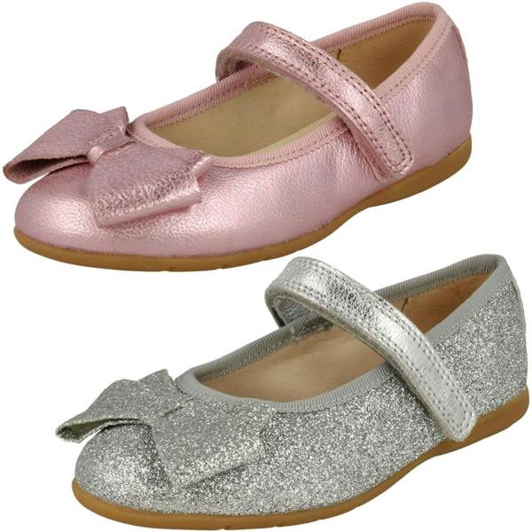 Clarks Girls Clarks Sparkly Bow Detailed Shoes Dance Bow T