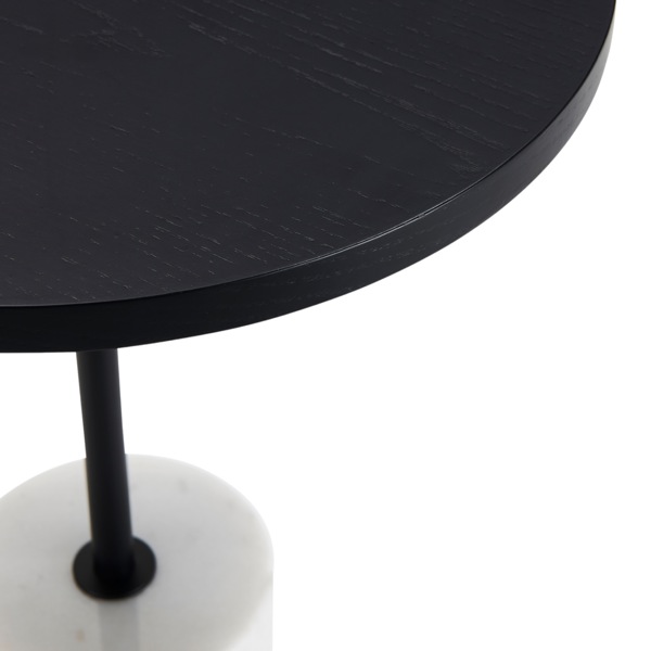 Basil Lamp Table - Black & White Marble