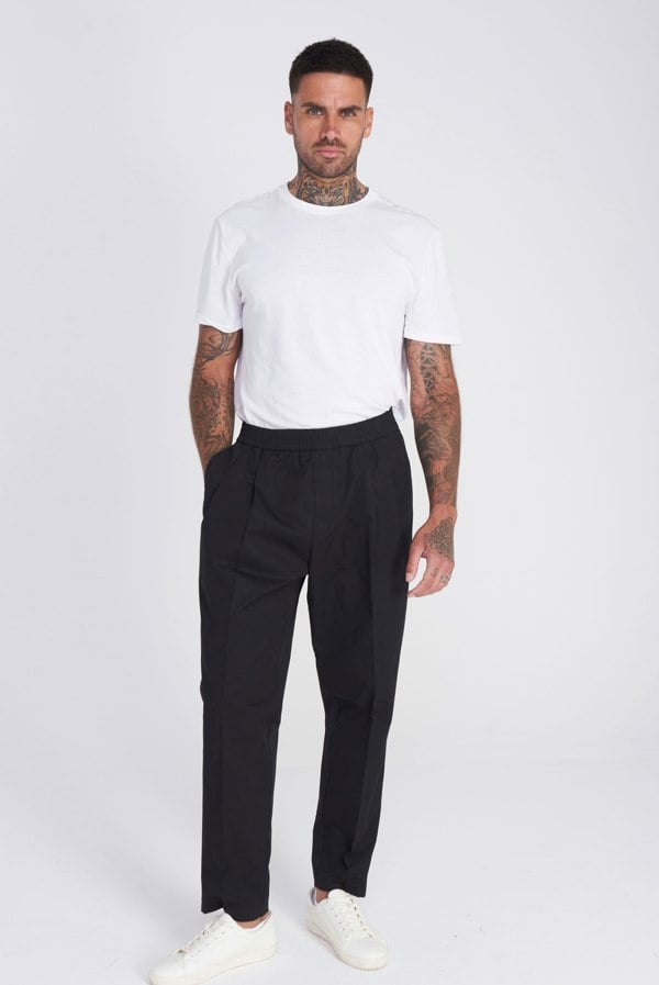 Harry Brown London Rome Cotton Trouser in Black