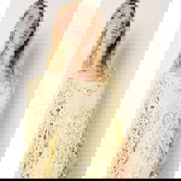 Blue Vanilla Crochet Detailed Kimono Top